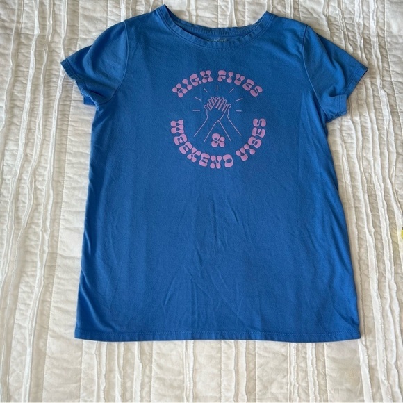 Cat & Jack Girls Graphic T Shirt Blue SZ L 10-12 - Picture 7 of 8